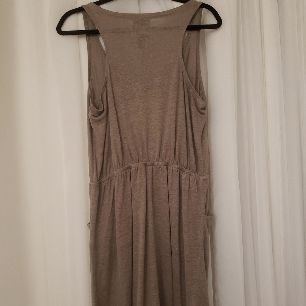 CYNTHIA ROWLEY Racerback drawstring Linen dress - Picture 3 of 6